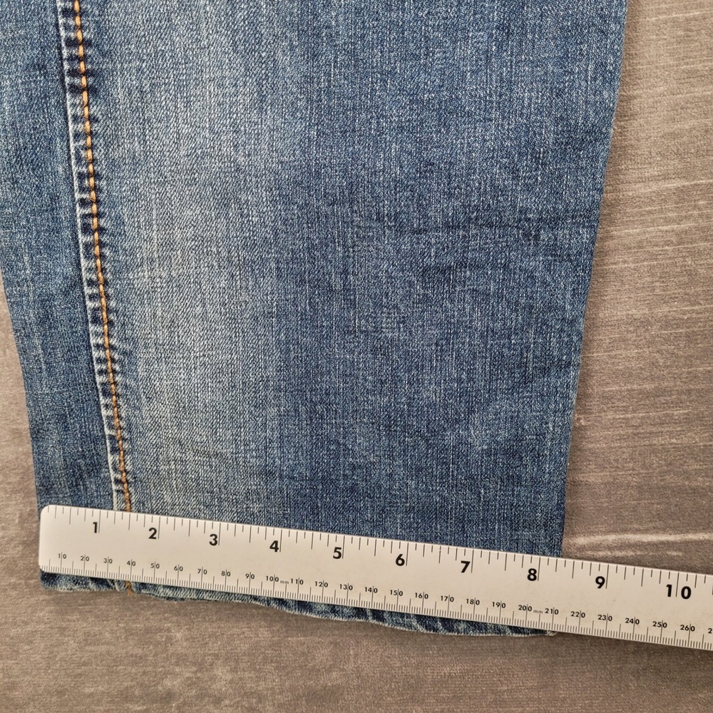 Wrangler Mens Slim Straight Blue Jeans 34x32 Medium Wash Denim Pants - Picture 8 of 8
